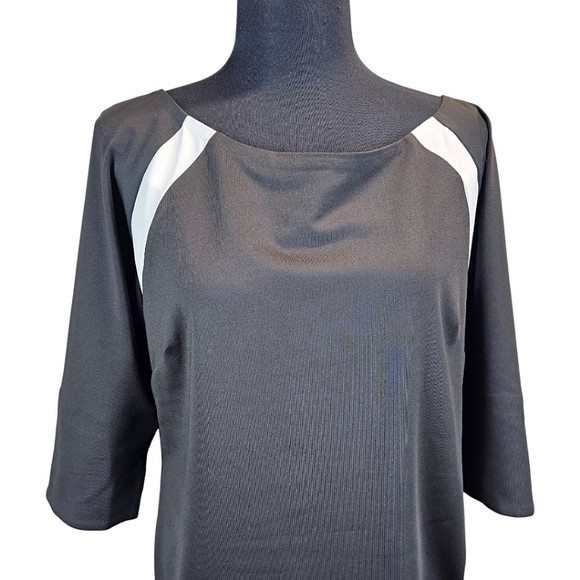 Gretchen Scott Jersey Tee Topper Medium Black 3/4 Sleeves Sporty Athleisure Golf - Picture 11 of 16